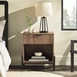 Pemberly Row Contemporary 1-Drawer Wood Nightstand in Mocha Finish