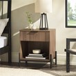 Pemberly Row Contemporary 1-Drawer Wood Nightstand in Mocha Finish