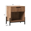 Pemberly Row Contemporary 1-Drawer Wood Nightstand in Mocha Finish
