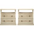 Pemberly Row Contemporary 2-Drawer Nightstand Set in White Oak