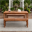 Pemberly Row 3-Piece Chevron Outdoor Patio Dining Set in Brown