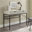 Pemberly Row 2-Drawer Modern Engineered Wood Writing Desk in Off White
