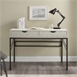Pemberly Row 2-Drawer Modern Engineered Wood Writing Desk in Off White