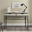 Pemberly Row 2-Drawer Modern Engineered Wood Writing Desk in Off White
