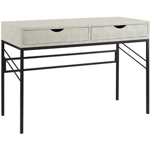 Pemberly Row 2-Drawer Modern Engineered Wood Writing Desk in Off White