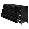 Pemberly Row Modern Channel Pull 6-Drawer Solid Wood Dresser 58 Inch Black