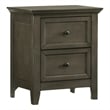 Pemberly Row 2-Drawer Transitional Birch Veneer Wood Nightstand in Gray