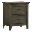 Pemberly Row 2-Drawer Transitional Birch Veneer Wood Nightstand in Gray