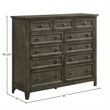 Pemberly Row Transitional 11-Drawer Solid Wood Gentlemen's Chest Gray