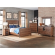 Pemberly Row 1-Drawer Solid Pine and Pine Veneer Wood Nightstand in Brown