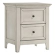 Pemberly Row 2-Drawer Transitional Birch Veneer Wood Nightstand in White