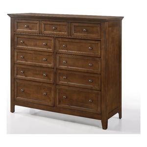 Pemberly Row Transitional 11-Drawer Solid Wood Gentlemen's Chest Tuscan