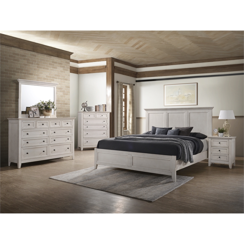 Pemberly Row 6-Drawer Solid Wood Standard Chest in Rustic White