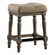 Pemberly Row Oak Veneer Wood Backless Stool in Oak (Set of 2)