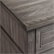 Pemberly Row 5-Drawer Oak Veneer Wood Media Chest in Steel Gray