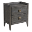 Pemberly Row Transitional 2-Drawer Wood Nightstand in Brindle Gray
