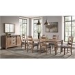 Pemberly Row Solid Pine Wood Ladder Back Chair in Brown (Set of 2)