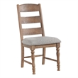 Pemberly Row Solid Pine Wood Ladder Back Chair in Brown (Set of 2)