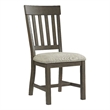 Pemberly Row Solid Acacia Wood Slat Back Chair in Charcoal (Set of 2)