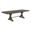 Pemberly Row Transitional Solid Acacia Wood Table in Brushed Charcoal