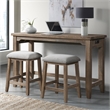 Pemberley Row Solid Pine Sandwash Bar Table Rectangular Built-in Electrical Outlets 60