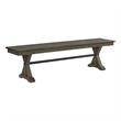 Pemberly Row Transitional Solid Acacia Wood Backless Bench in Charcoal