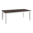 Pemberly Row Transitional Solid Mango Wood Dining Table in Gray & White