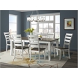 Pemberly Row Transitional Solid Mango Wood Dining Table in Gray & White