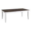 Pemberly Row Transitional Solid Mango Wood Dining Table in Gray & White