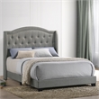 Pemberly Row Modern Fabric Full Upholstered Bed in Smoke Gray