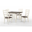 Pemberly Row Farmhouse Wood Gathering Table in White/Charcoal