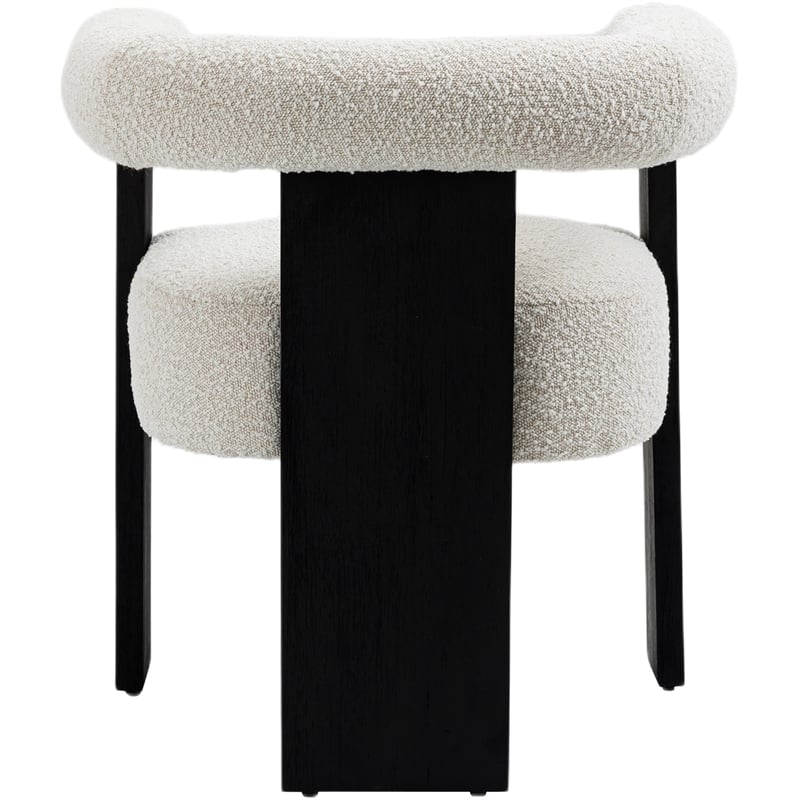 Pemberly Row Dining Chair in Cream  with Soild Wood Black Legs