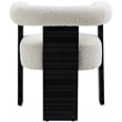 Pemberly Row Dining Chair in Cream  with Soild Wood Black Legs