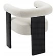 Pemberly Row Dining Chair in Cream  with Soild Wood Black Legs