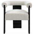 Pemberly Row Dining Chair in Cream  with Soild Wood Black Legs