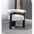 Pemberly Row Dining Chair in Cream  with Soild Wood Black Legs
