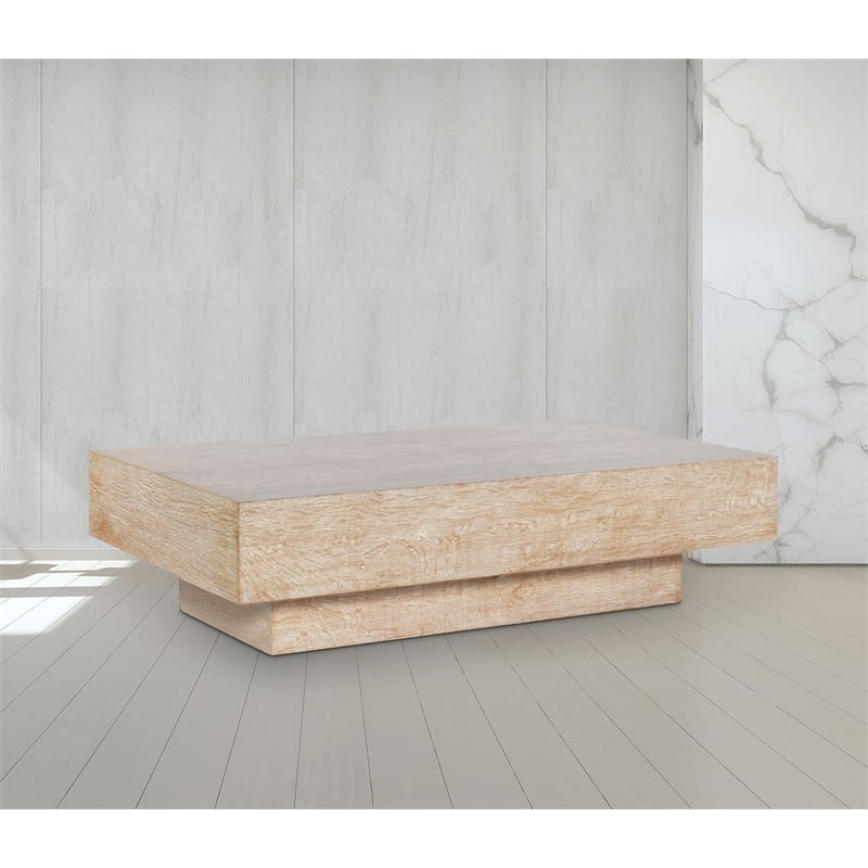 Pemberly Row Mid-Century Solid Wood Rich Natural Coffee Table