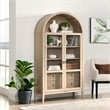 Pemberly Row Modern Wood Storage Display Cabinet in Light Oak