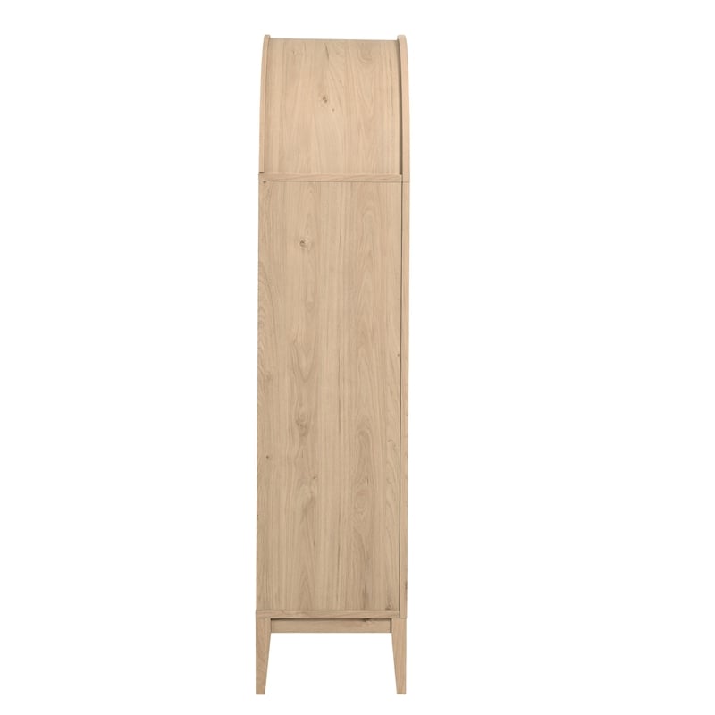 Pemberly Row Modern Wood Storage Display Cabinet in Light Oak