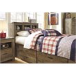Pemberly Row Farmhouse Wood Twin Bed with Underbed Storage in Mahogany