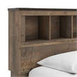 Pemberly Row Farmhouse Wood Twin Bookcase Bed with Underbed Storage in Brown