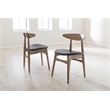 Pemberly Row Mid-Century Faux Leather Dining Chairs in Black (Set of 2)