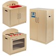Pemberly Row 3 Piece Classic Wooden Play Kitchen Set in Natural