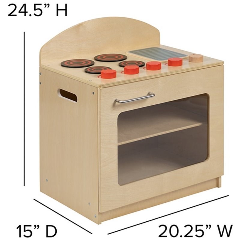 Pemberly Row 3 Piece Classic Wooden Play Kitchen Set in Natural