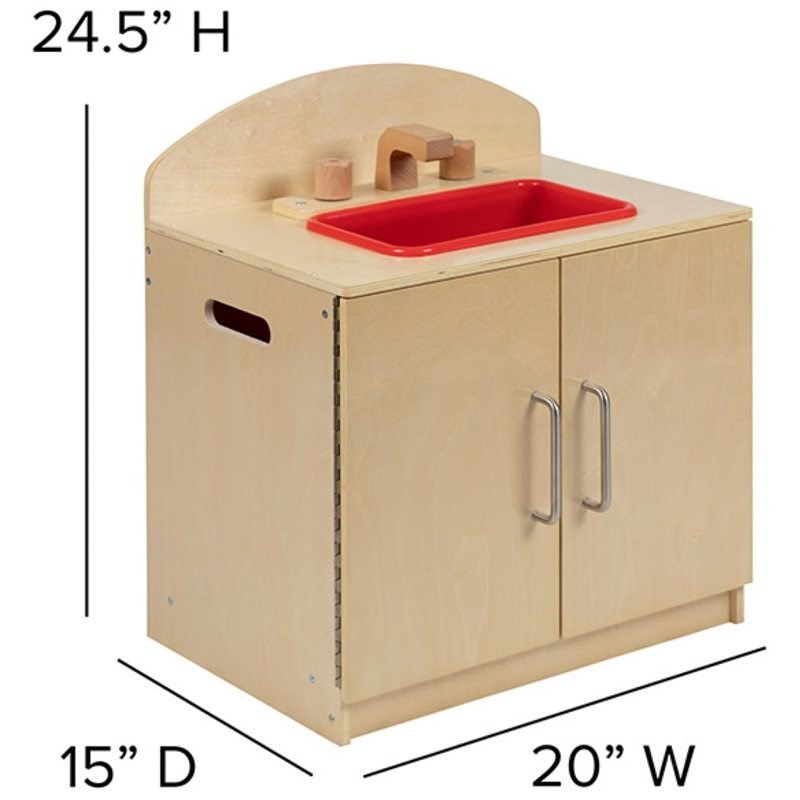 Pemberly Row 3 Piece Classic Wooden Play Kitchen Set in Natural