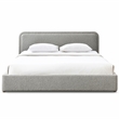 Pemberly Row Upholstered Platform King Bed in Gray Boucle Fabric