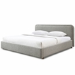 Pemberly Row Upholstered Platform King Bed in Gray Boucle Fabric