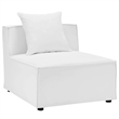 Pemberly Row 8-Piece Patio Fabric Upholstered Sectional Sofa in White