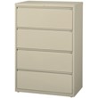 Pemberly Row 36-in Wide Metal 4 Drawer Lateral Filing Cabinet in Putty / Beige