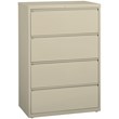 Pemberly Row 36-in Wide Metal 4 Drawer Lateral Filing Cabinet in Putty / Beige